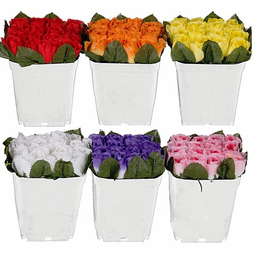 6er set kunstblumen rosen - set, im