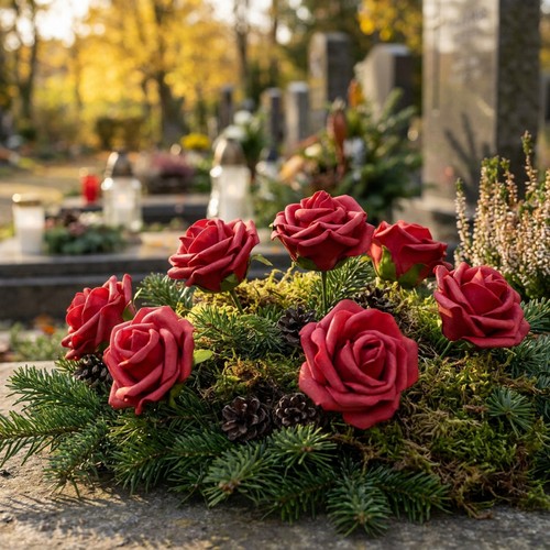 Schaumstoff rosen rot ø6cm - schaumstoff,