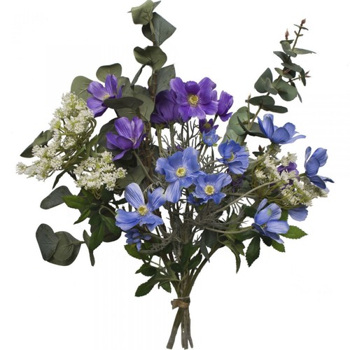 Kunstblumenstrauß blau lila - kunstblumenstrauß,