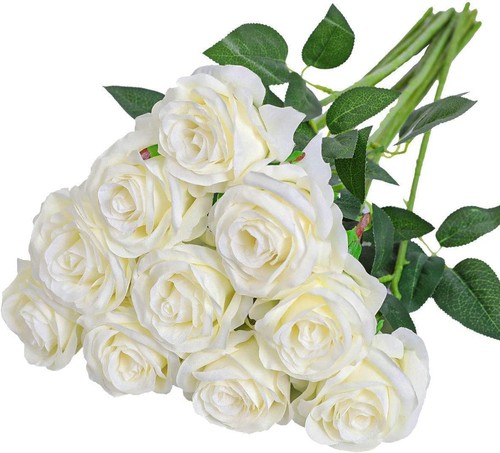 Kunstblumen rosen weiß - rosen,
