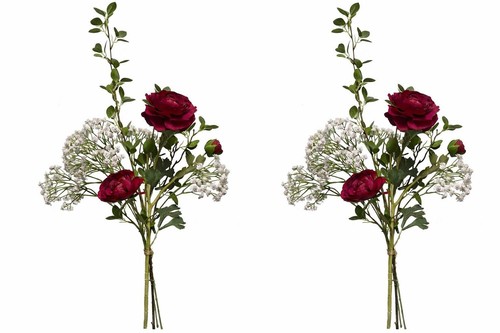 Kunstblumenstrauß rot weiß - kunstblumenstrauß,