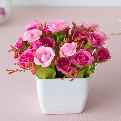 Rosen kunstblumen topf - rosen,