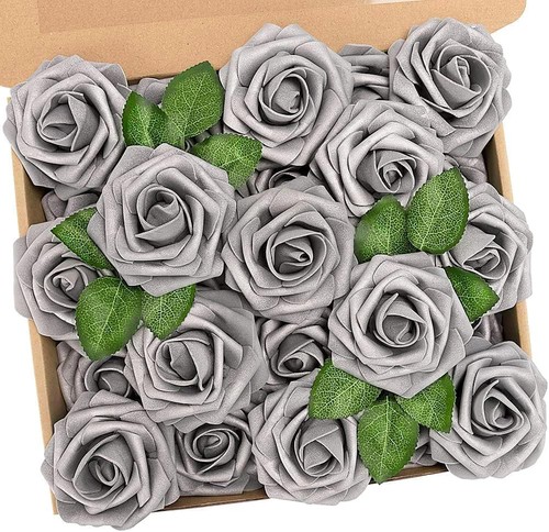 Kunstblumen rosen silber - rosen,